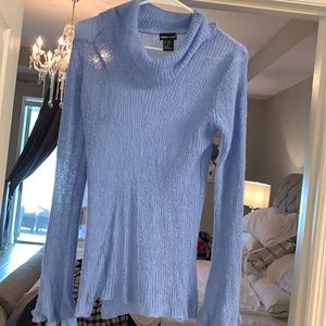 Baby blue turtle neck sheer sweater
